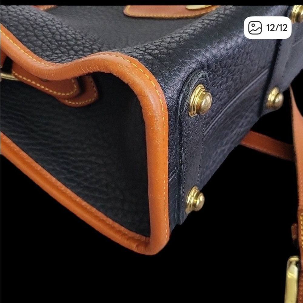 Vintage Dooney & Burke Black Arrowhead Essex Leather Bag s/n AO 400022 - Picture 5 of 13